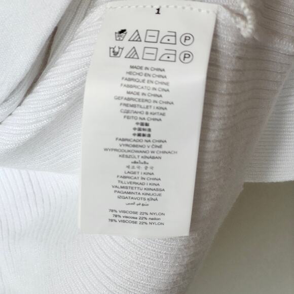 Michael Kors Ribbed Knit V Neck Fitted Button Up Cardigan White XL A0054 - Picture 6 of 6